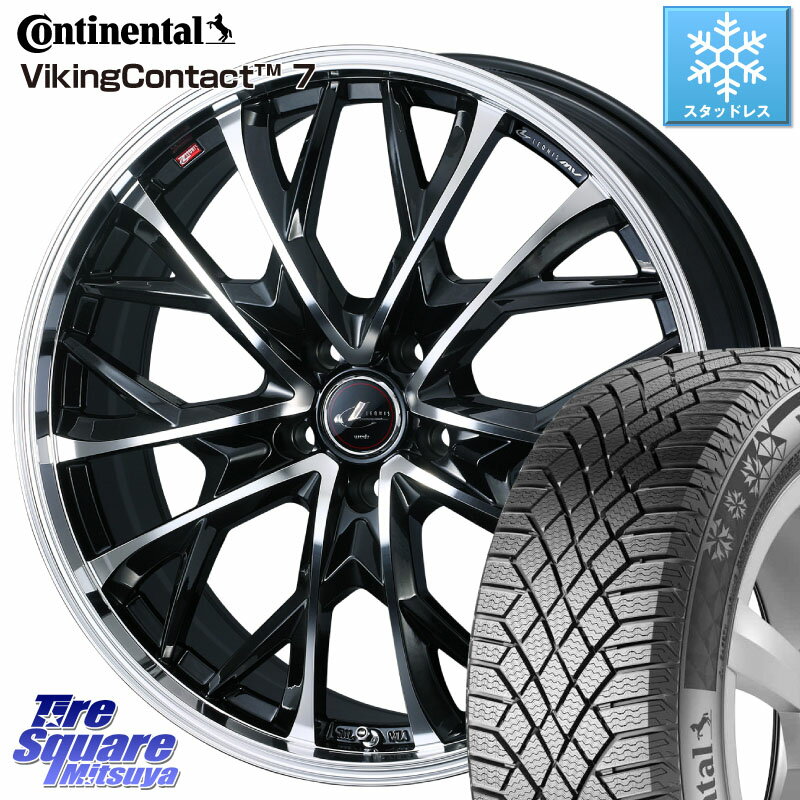 コンチネンタル VikingContact 7 バイキング スタッドレス 245/40R19 WEDS LEONIS MV レオニス MV ホイール 19インチ 19 X 8.0J +43 5穴 114.3