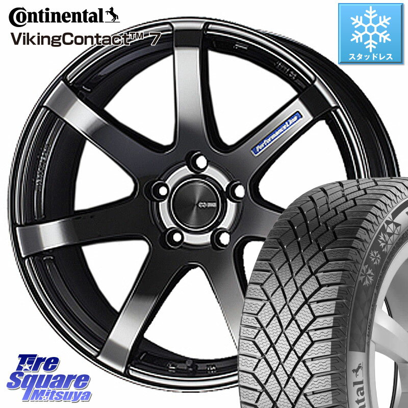 コンチネンタル VikingContact 7 バイキング スタッドレス 225/45R18 KYOHO ENKEI エンケイ PerformanceLine PF07 -COLORS- 18 X 7.5J +48 5穴 114.3 ステップワゴン RX-8