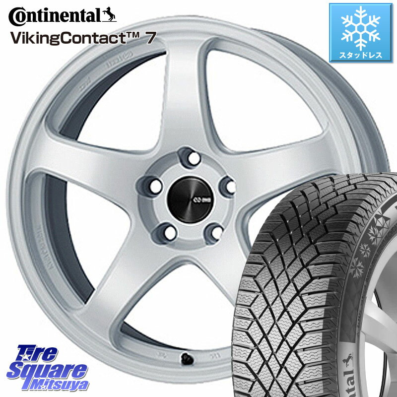 コンチネンタル VikingContact 7 バイキング スタッドレス 235/55R18 KYOHO ENKEI エンケイ PerformanceLine PF05 WH 18インチ 18 X 8.0J +45 5穴 114.3 エクストレイル デリカ D5 D:5 NX CX-5