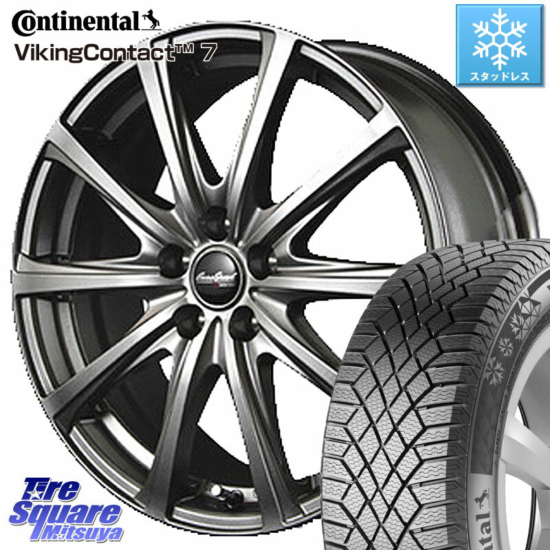 コンチネンタル VikingContact 7 バイキング スタッドレス 225/45R17 MANARAY MID EuroSpeed ユーロスピード V25 ホイール 17インチ 17 X 7.0J +48 5穴 100 86