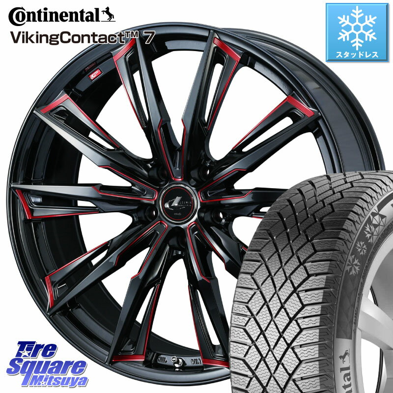 コンチネンタル VikingContact 7 バイキング スタッドレス 225/45R17 WEDS LEONIS レオニス GX RED ウェッズ ホイール 17インチ 17 X 7.0J +47 5穴 100 86