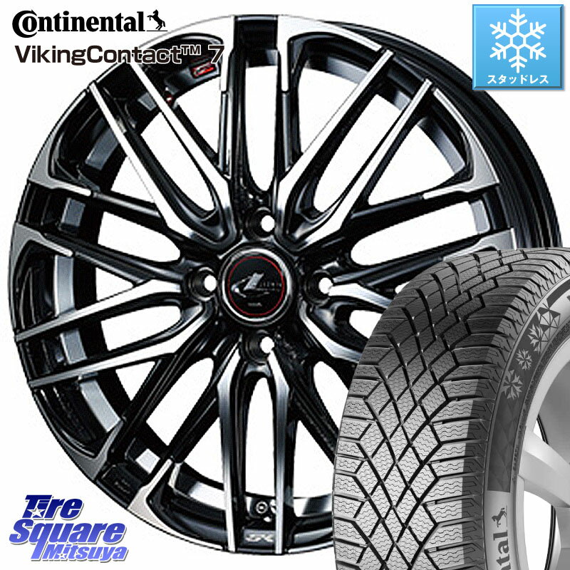 コンチネンタル VikingContact 7 バイキング スタッドレス 215/70R16 WEDS レオニス SK PBMC 5H ウェッズ Leonis ホイール 16インチ 16 X 6.5J +40 5穴 114.3 デリカ D5 D:5