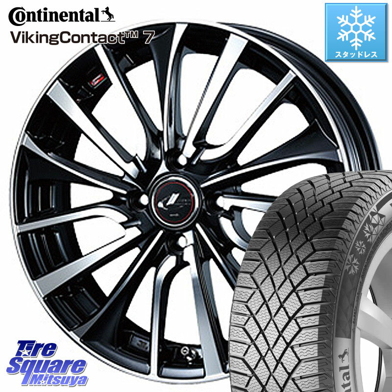 コンチネンタル VikingContact 7 バイキング スタッドレス 155/65R14 WEDS 36322 レオニス VT ウェッズ Leonis ホイール 14インチ 14 X 4.5J +45 4穴 100