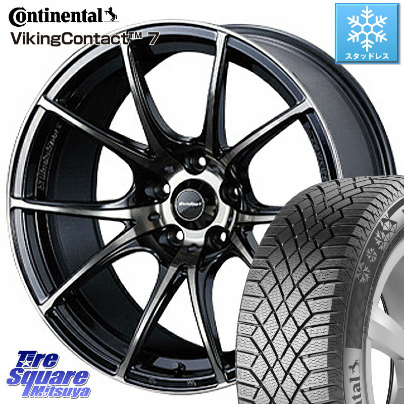 コンチネンタル VikingContact 7 バイキング スタッドレス 225/55R18 WEDS 72624 SA-10R SA10R ウェッズ スポーツ ホイール 18インチ 18 X 7.5J +35 5穴 114.3 デリカ D5 D:5