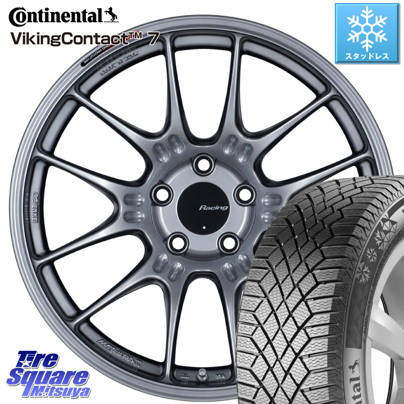 コンチネンタル VikingContact 7 バイキング スタッドレス 225/45R18 ENKEI エンケイ RACING GTC02 シルバー ホイール 18インチ 18 X 7.5J +48 5穴 114.3 ステップワゴン WRX S4 RX-8