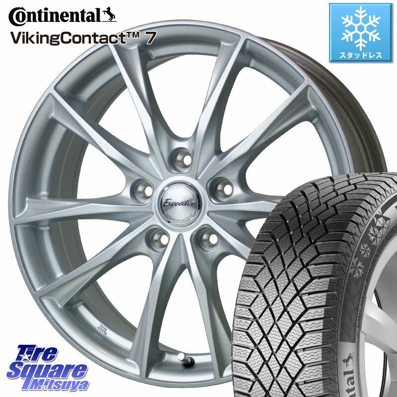 コンチネンタル VikingContact 7 バイキング スタッドレス 215/60R16 HotStuff エクシーダー E06 ホイール 16インチ 16 X 6.5J +48 5穴 114.3 ヴェゼル