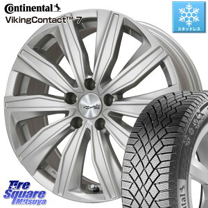 コンチネンタル VikingContact 7 バイキング スタッドレス 245/45R18 KYOHO EURO ZWEI R13座面 ツヴァイ FK-10 シルバー 18 X 8.0J(AUDI A6 4GC) +40 5穴 112 アウディA6