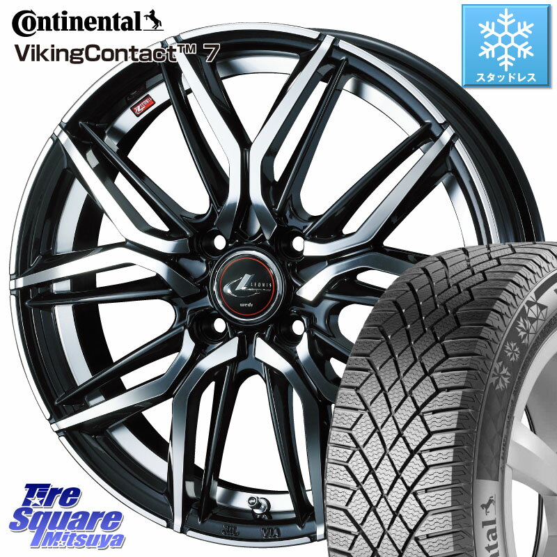 コンチネンタル VikingContact 7 バイキング スタッドレス 155/65R14 WEDS 40767 レオニス LEONIS LM 14インチ 14 X 4.5J +45 4穴 100