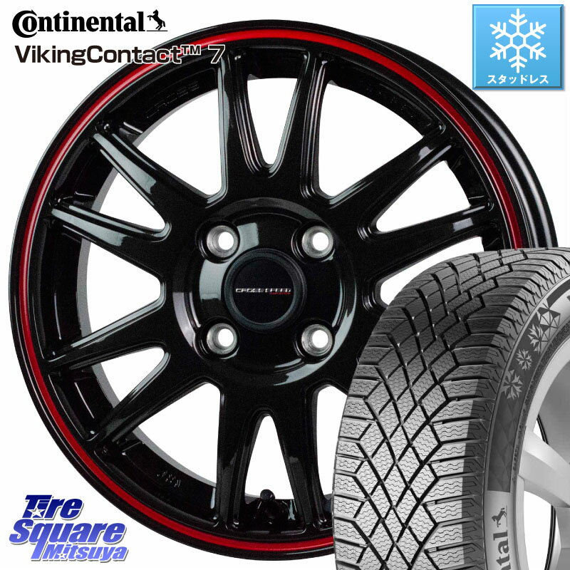 コンチネンタル VikingContact 7 バイキング スタッドレス 185/55R15 HotStuff クロススピード CR6 CR-6 軽量ホイール 15インチ 15 X 5.5J +43 4穴 100 フィット ノート サクシード