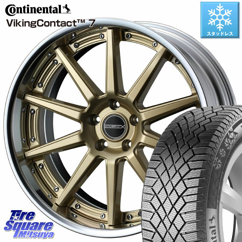 コンチネンタル VikingContact 7 バイキング スタッドレス 225/55R18 WEDS MAVERICK 1010S GLD S-LoDisk 18インチ 2ピース 18 X 8.0J +38 5穴 114.3 デリカ D5 D:5