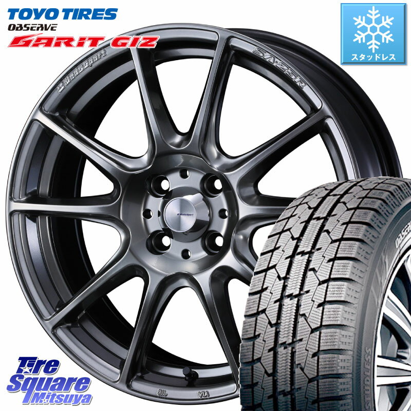 TOYO ガリットギズ GARIT GIZ ●● 在庫● 2023年製 スタッドレス 185/60R15 WEDS SA-25R PSB ウェッズ スポーツ ホイール 15インチ 15 X 6.0J +48 4穴 100 ヤリス