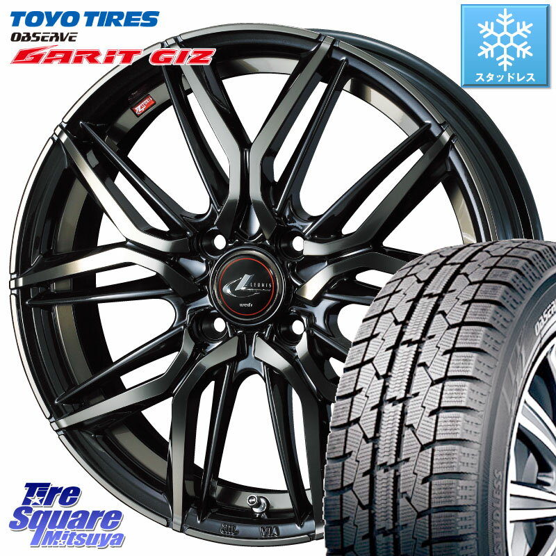 TOYO ガリットギズ GARIT GIZ ●● 2023年製 スタッドレス 185/65R15 WEDS 40776 レオニス LEONIS LM PBMCTI 15インチ 15 X 5.5J +43 4穴 100 アクア ノート