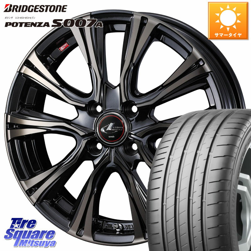 WEDS 41243 LEONIS VR ウェッズ レオニス ホイール 17インチ 17 X 6.5J +50 4穴 100 ブリヂストン POTENZA ポテンザ S007A 【正規品】 サマータイヤ 205/45R17 アクア フリード