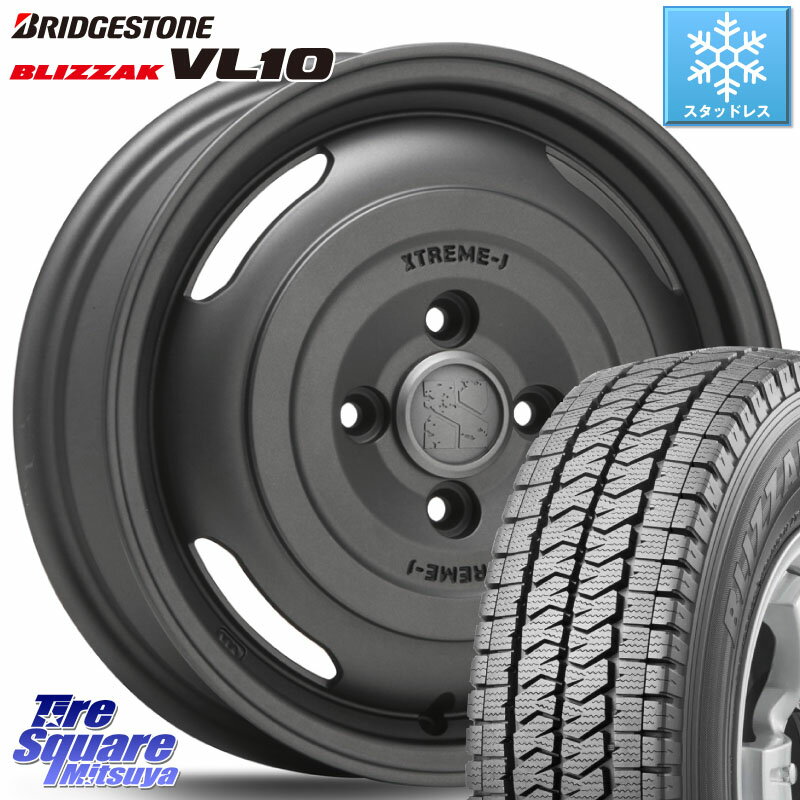 ブリヂストン BLIZZAK ブリザック VL10 2023年製 スタッドレス 145/80R12 80/78 145/80R12 80*78 MLJ JOURNEY ジャーニー ガンブラック XTREME-J エクストリームJ ホイール 12インチ 12 X 3.5J +45 4穴 100