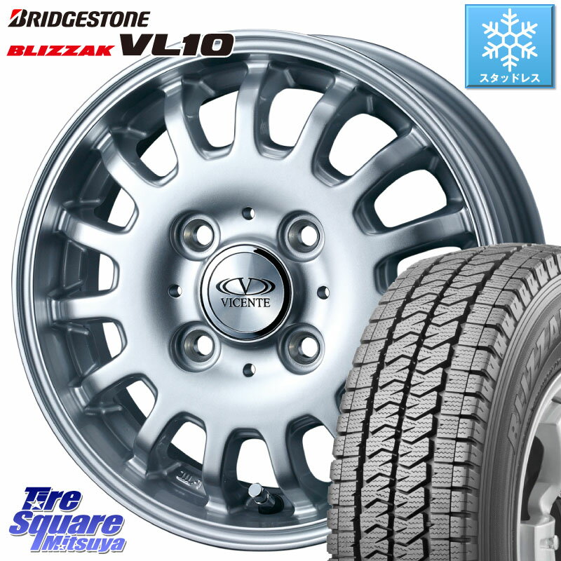 ブリヂストン BLIZZAK ブリザック VL10 2023年製 スタッドレス 145/80R12 80/78 145/80R12 80*78 WEDS 34883 ヴィセンテ04 VICENTE-04 CA ホイール 12インチ 12 X 3.5J +45 4穴 100