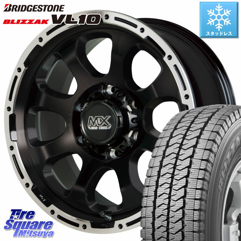 ブリヂストン BLIZZAK ブリザック VL10 スタッドレス ミツヤ 195/80R15 107*105 HotStuff マッドクロス GRACE グレイス BK 6H 在庫● ホイール 15インチ 15 X 6.0J +33 6穴 139.7 200系ハイエース