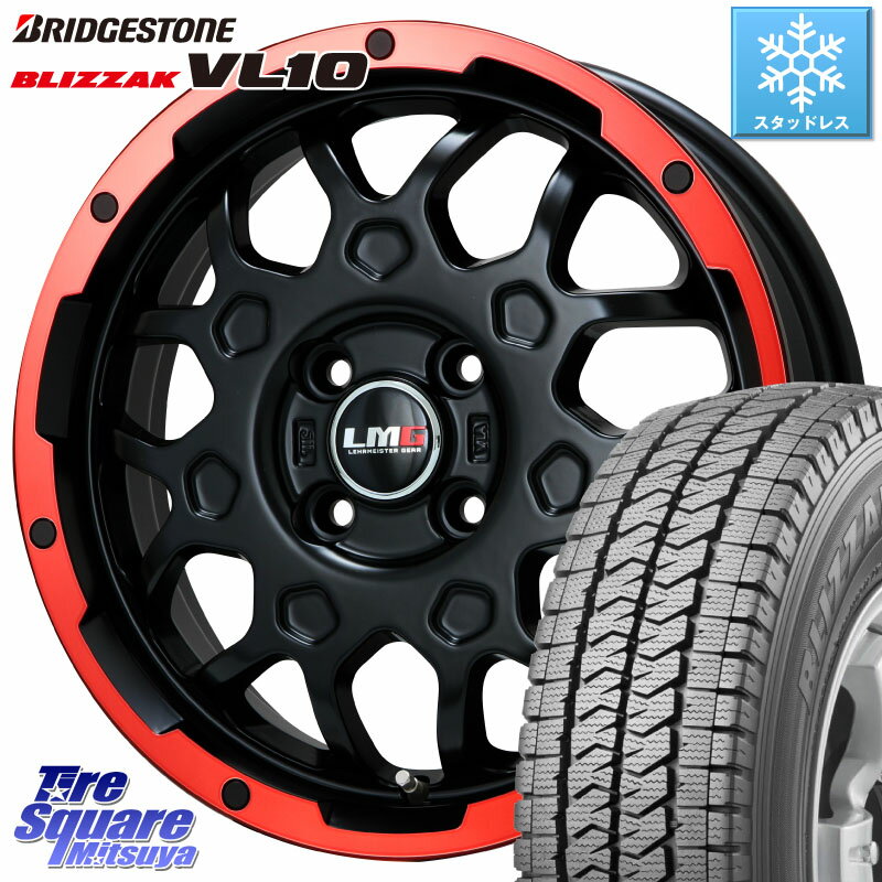 ブリヂストン BLIZZAK ブリザック VL10 2023年製 スタッドレス 145/80R12 80/78 145/80R12 80*78 LEHRMEISTER レアマイスター LMG MS-9W ホイール 12インチ 12 X 4.0J +42 4穴 100