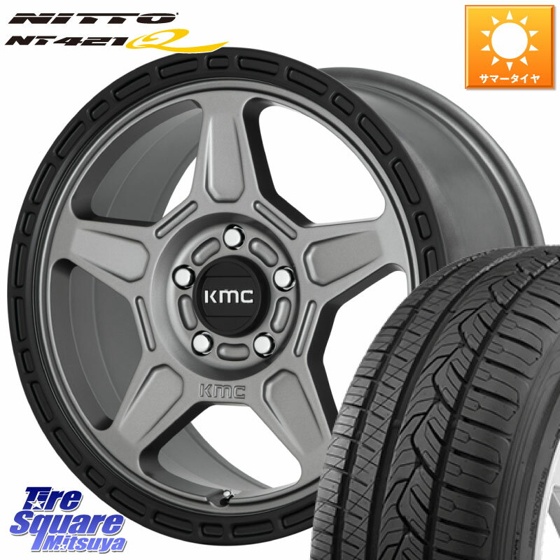 KMC KM721 ALPINE グレイ ホイール 17インチ 専用Nut別売 17 X 8.0J +38 5穴 114.3 NITTO ニットー NT421Q サマータイヤ 225/60R17 30系アルファード 30系ヴェルファイア
