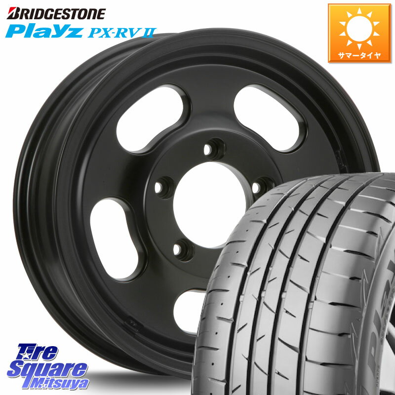 MLJ XTREME-J D SLOT D-SLOT Dスロット サテンブラック ホイール 4本 16インチ 16 X 5.5J +0 5穴 139.7 ブリヂストン プレイズ Playz PX-RV2 サマータイヤ 215/65R16 ジムニー専用(要オーバーフェンダー等)