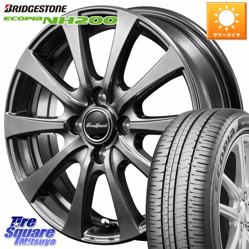MANARAY MID EuroSpeed G10 在庫● ホイール 14インチ 14 X 5.5J +38 4穴 100 ブリヂストン ECOPIA NH200 エコピア サマータイヤ 185/65R14 モビリオ モビリオスパイク