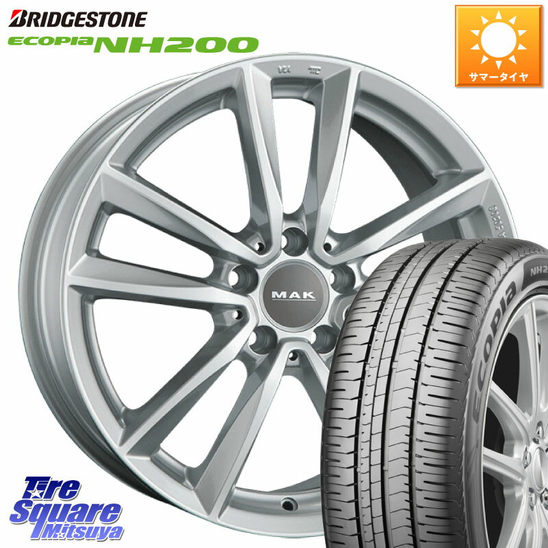 阿部商会 MAK BREMEN ホイール 16インチ 16 X 7.0J(MB W204) +43 5穴 112 ブリヂストン ECOPIA NH200 エコピア サマータイヤ 205/55R16 メルセデスベンツ Cクラス（W204）