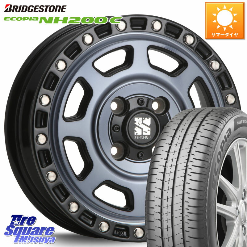 MLJ XJ07 XTREME-J 4H IND エクストリームJ 14インチ 14 X 4.5J +43 4穴 100 ブリヂストン ECOPIA NH200C エコピア サマータイヤ 155/65R14 N-BOX タント スペーシア サクラ ハイゼット アゲトラCustom車用※軽自動車専用ホイール※