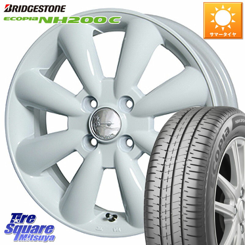 HotStuff ララパーム KC-8 lala Palm KC8 WH ホイール 13インチ 13 X 4.0J +43 4穴 100 ブリヂストン ECOPIA NH200C エコピア サマータイヤ 145/80R13 タント スペーシア