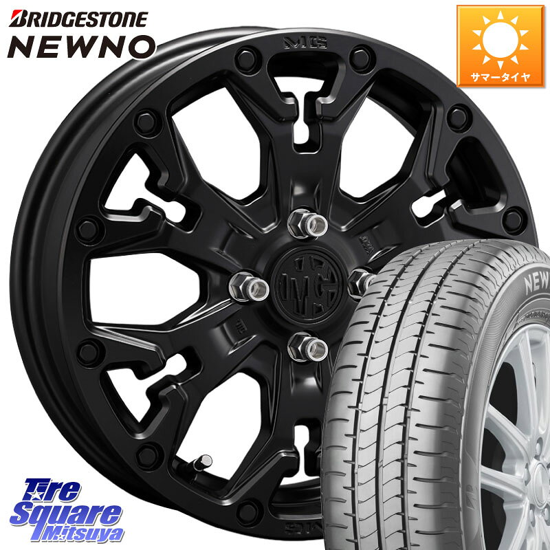 CRIMSON MG GOLEM Jr ホイール 14インチ 14 X 4.5J +43 4穴 100 ブリヂストン NEWNO ニューノサマータイヤ 155/65R14 タント スペーシア サクラ ハイゼット アゲトラCustom車用※軽自動車専用ホイール※