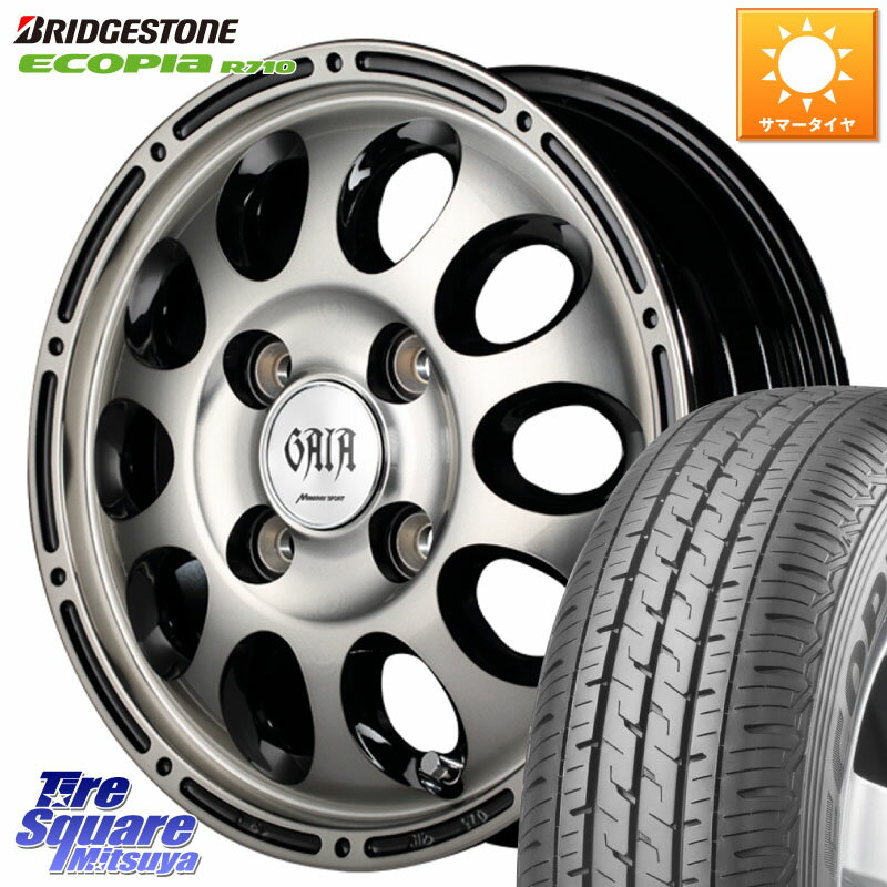 MANARAY 【欠品次回1月下-2月上旬予定】MID GAIA X ガイアクロス キャリー・エブリィ専用 ホイール 12インチ 12 X 3.5J +45 4穴 100 ブリヂストン ECOPIA R710 軽トラ サマータイヤ 145/80R12 86*84 エブリイバン・キャリイ・スクラムバン・クリッパー(バン・トラック)