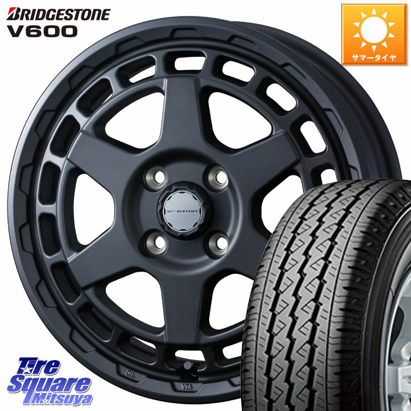 WEDS MUDVANCE X TYPE S ホイール 14インチ 14 X 5.0J(JWL-T) +42 4穴 114.3 ブリヂストン V600 サマータイヤ 165/*R14 8PR NV200バネット・デリカD:3