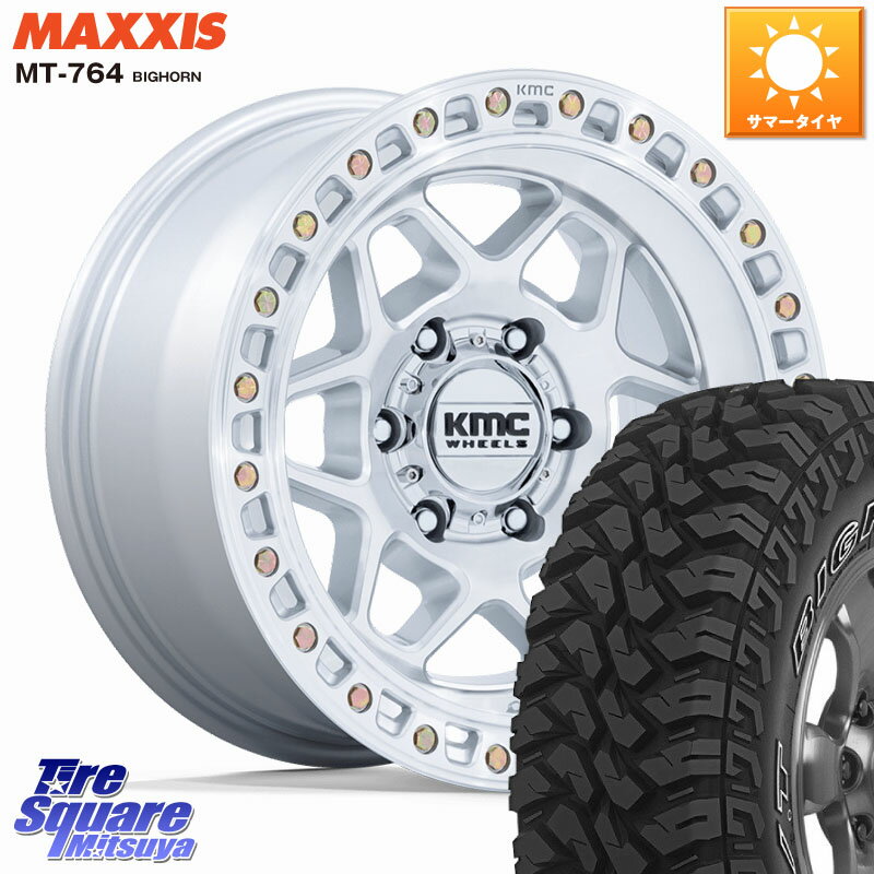 KMC KM553 TORX ホイール 17インチ 17 X 8.5J +0 6穴 139.7 MAXXIS MT-764 BIGHORN アウトラインホワイトレター 265/65R17