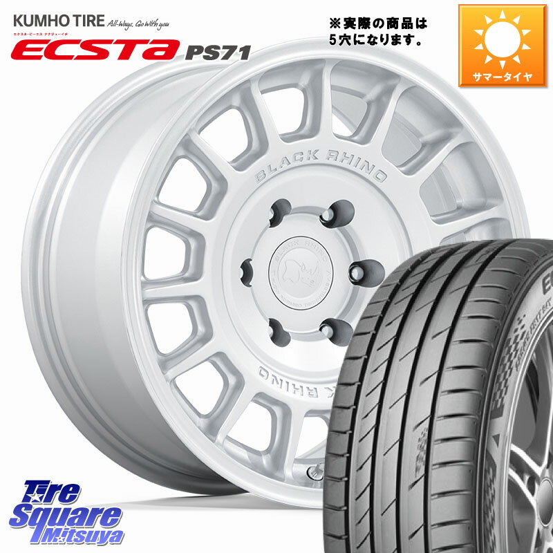 BLACK RHINO VOLL ボル シルバー ホイール 17インチ◇参考画像 17 X 8.0J +38 5穴 114.3 KUMHO ECSTA PS71 エクスタ サマータイヤ 215/55R17