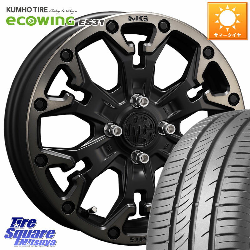 CRIMSON MG GOLEM Jr ホイール 14インチ 14 X 4.5J +43 4穴 100 KUMHO ecoWING ES31 エコウィング サマータイヤ 165/70R14 Mx27/37/47Sソリオ・デリカD2 MAx6S系ソリオ