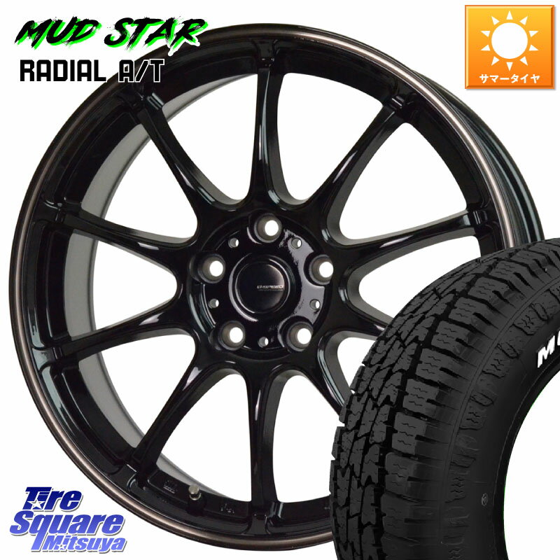 HotStuff G・SPEED P-07 ジー・スピード ホイール 15インチ 15 X 6.0J +43 5穴 114.3 MUDSTAR マッドスターRADIAL AT A/T ホワイトレター 195/65R15 C27セレナ