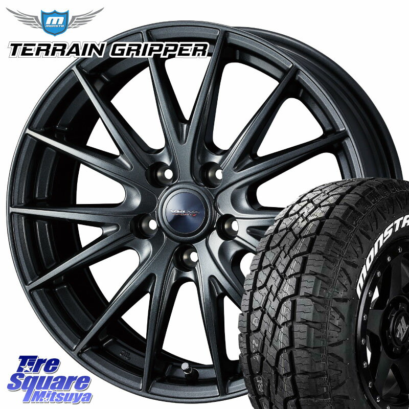 WEDS ウェッズ ヴェルヴァ スポルト2 ホイール 18インチ 18 X 8.0J +45 5穴 114.3 MONSTA TIRE TERRAIN GRIPPER ALL TERRAIN ホワイトレター 225/55R18 デリカD:5 SL系フォレスター