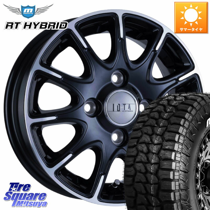 阿部商会 TIRADO IOTA イオタ ホイール 14インチ 14 X 4.5J +45 4穴 100 MONSTA TIRE RT HYBRID RT R/T ハイブリット ホワイトレター 155/65R14 N-BOX デリカミニ2WD タント スペーシア サクラ ハイゼット アゲトラCustom車用※軽自動車専用ホイール※