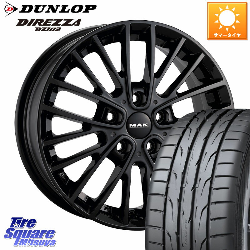 阿部商会 MAK CHELSE BK ホイール 18インチ 18 X 7.5J(MINI F60) +42 5穴 112 DUNLOP ダンロップ ディレッツァ DZ102 DIREZZA サマータイヤ 225/50R18