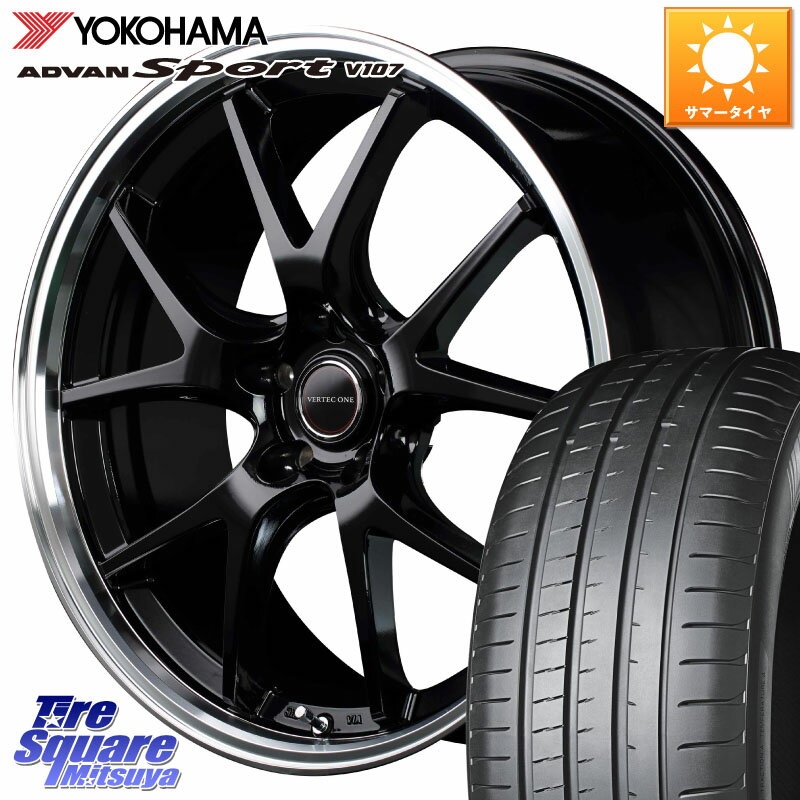 MANARAY MID VERTEC ONE EXE5 ホイール 19インチ 19 X 8.0J(VAB 6POT) +42 5穴 114.3 YOKOHAMA R7557 ADVAN アドバン Sport スポーツ V107 ヨコハマ 245/35R19 WRX STI アプライドD-F(ブレンボ6POTキャリパー)対応