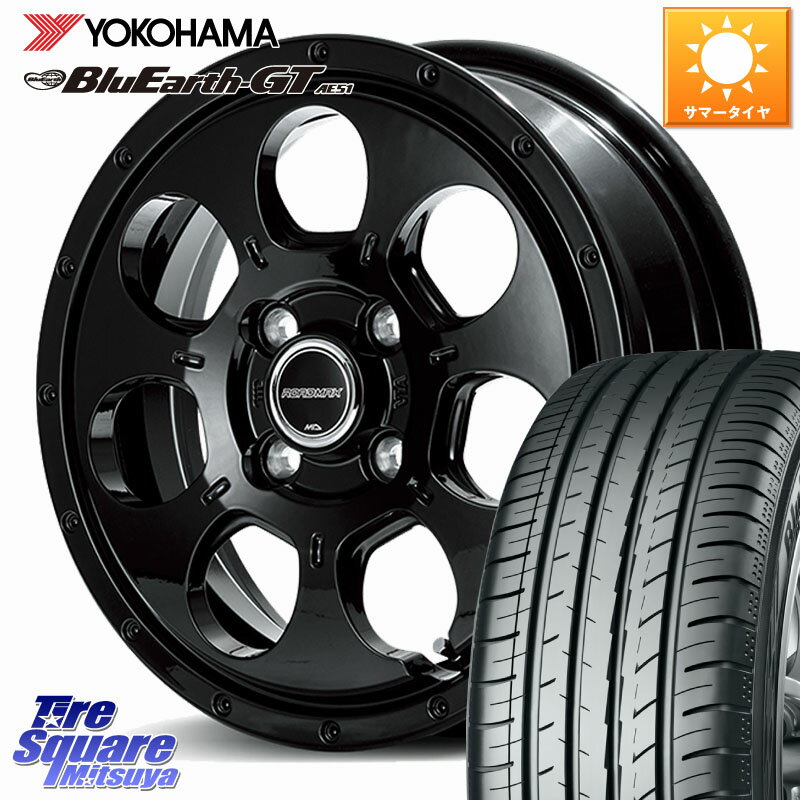 MANARAY MID ROADMAX MUD AGENT ホイール 15インチ 15 X 4.5J +45 4穴 100 YOKOHAMA R4587 BluEarth-GT AE51 ヨコハマ 165/55R15 N-BOX デリカミニ2WD タント スペーシア サクラ