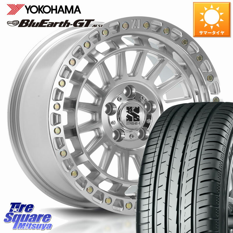 MLJ XJ08 XTREME-J ホイール 17インチ 17 X 7.5J +42 5穴 114.3 YOKOHAMA R4573 BluEarth-GT AE51 ヨコハマ 225/50R17