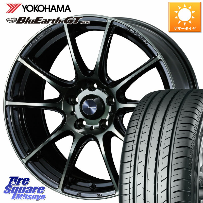 WEDS SA-25R WBC ウェッズ スポーツ ホイール 17インチ 17 X 7.0J +48 5穴 100 YOKOHAMA R4601 BluEarth-GT AE51 ヨコハマ 215/45R17 210系カローラスポーツ 50系プリウス BRZ・86・GR86