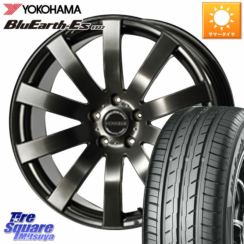 コスミック VENERDI Zwinger M14 球面座ボルト専用 ホイール 18インチ 18 X 7.5J(M14B) +38 5穴 114.3 YOKOHAMA R6303 BluEarth-Es ES32 ヨコハマ 225/55R18 レクサスLBX(2)