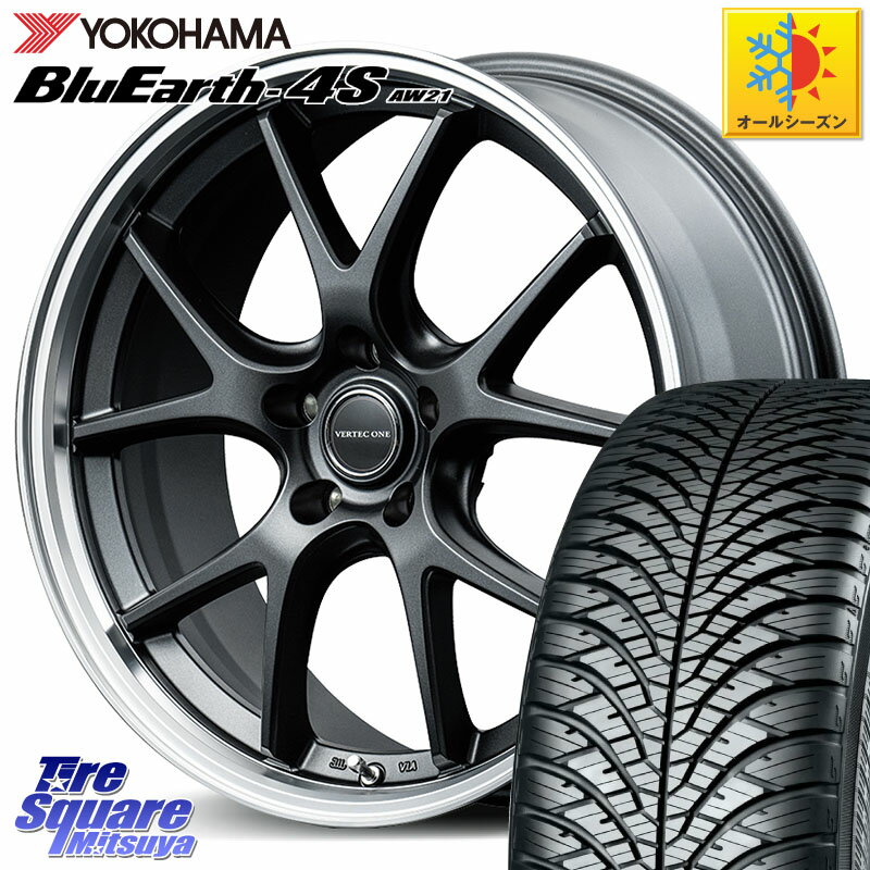 YOKOHAMA R4443 ヨコハマ BluEarth-4S AW21 オールシーズンタイヤ 215/55R18 MANARAY MID VERTEC ONE EXE5 Vselection ホイール 18インチ 18 X 8.0J +42 5穴 114.3