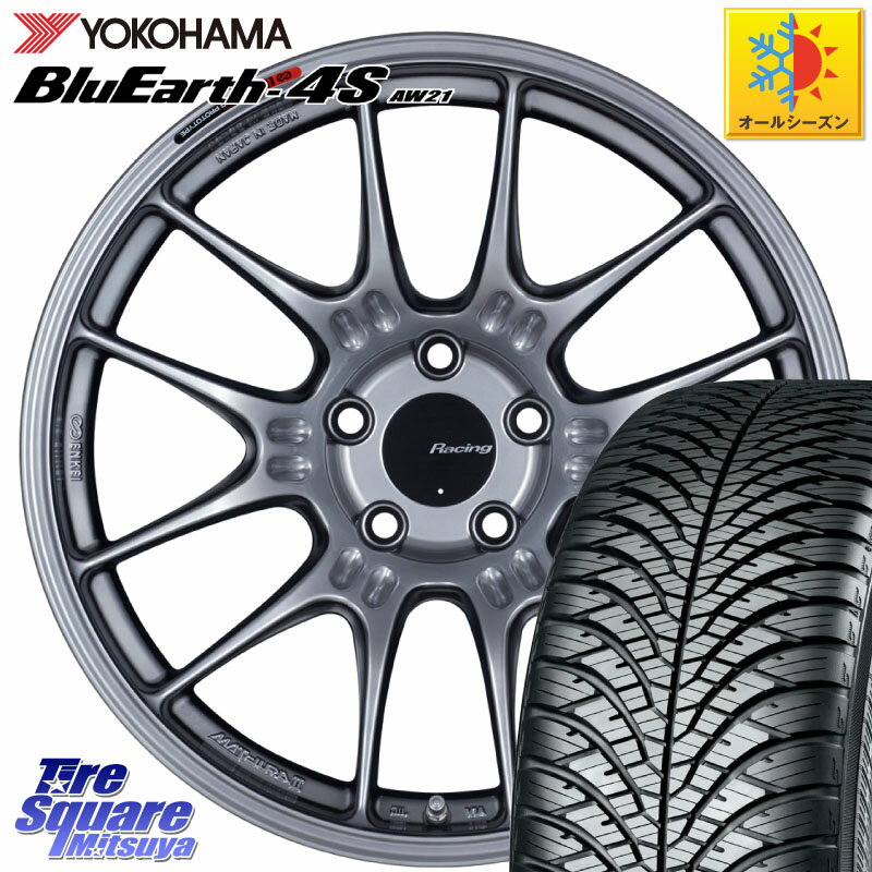 YOKOHAMA R4447 BluEarth-4S AW21 オールシーズンタイヤ ヨコハマ 235/50R18 ENKEI エンケイ RACING GTC02 シルバー ホイール 18インチ 18 X 8.5J +35 5穴 114.3 30系アルファード 30系ヴェルファイア 20系アルファード