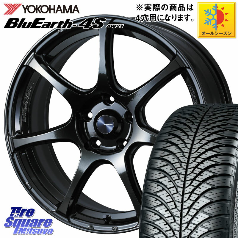 YOKOHAMA R4425 ヨコハマ BluEarth-4S AW21 オールシーズンタイヤ 185/55R15 WEDS 74015 ウェッズ スポーツ SA75R SA-75R 15インチ 15 X 6.0J +38 4穴 100 700系パッソ