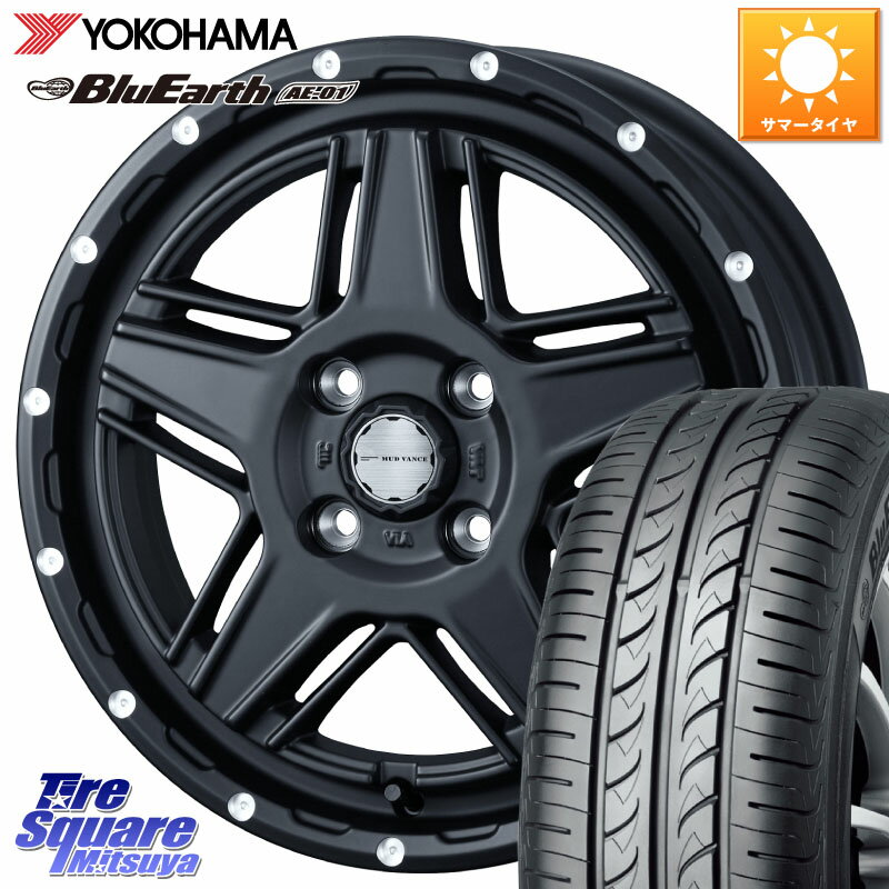 WEDS 40530 マッドヴァンス MUD VANCE 07 BK 15インチ 15 X 4.5J +45 4穴 100 YOKOHAMA F4426 BluEarth AE01 ヨコハマ 165/55R15 N-BOX デリカミニ2WD タント スペーシア サクラ