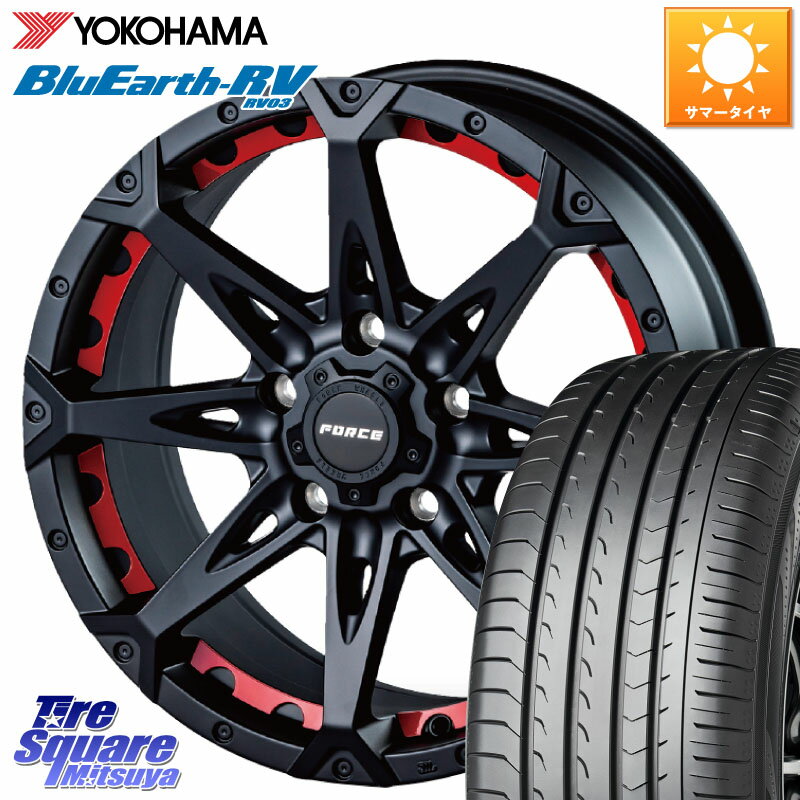 FORCE フォース DENALI デナリー BK 17インチ 17 X 7.5J +38 5穴 114.3 YOKOHAMA ブルーアース ミニバン RV03 ヨコハマ 225/60R17 30系アルファード 30系ヴェルファイア デリカD:5