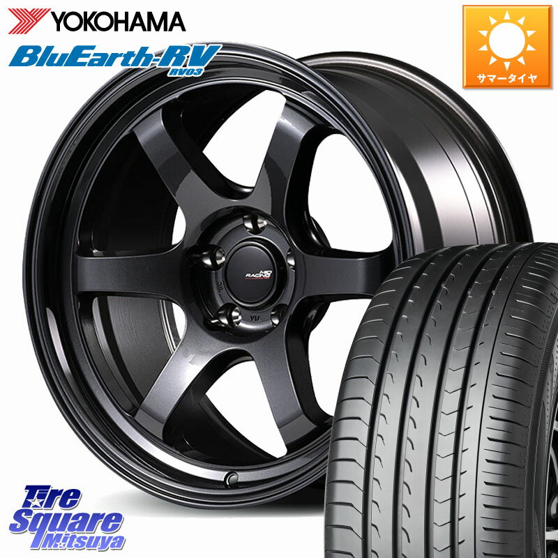 MANARAY MID RACING R06 ホイール 17インチ 17 X 7.5J +40 5穴 100 YOKOHAMA ブルーアース ミニバン RV03 ヨコハマ 215/50R17