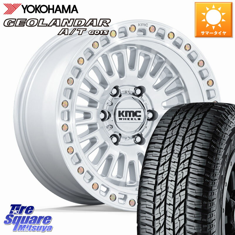 KMC KM554 AZTEC ホイール 17インチ 17 X 8.5J +25 6穴 139.7 YOKOHAMA R1139 GEOLANDAR AT G015 A/T アウトラインホワイトレター ヨコハマ 285/70R17