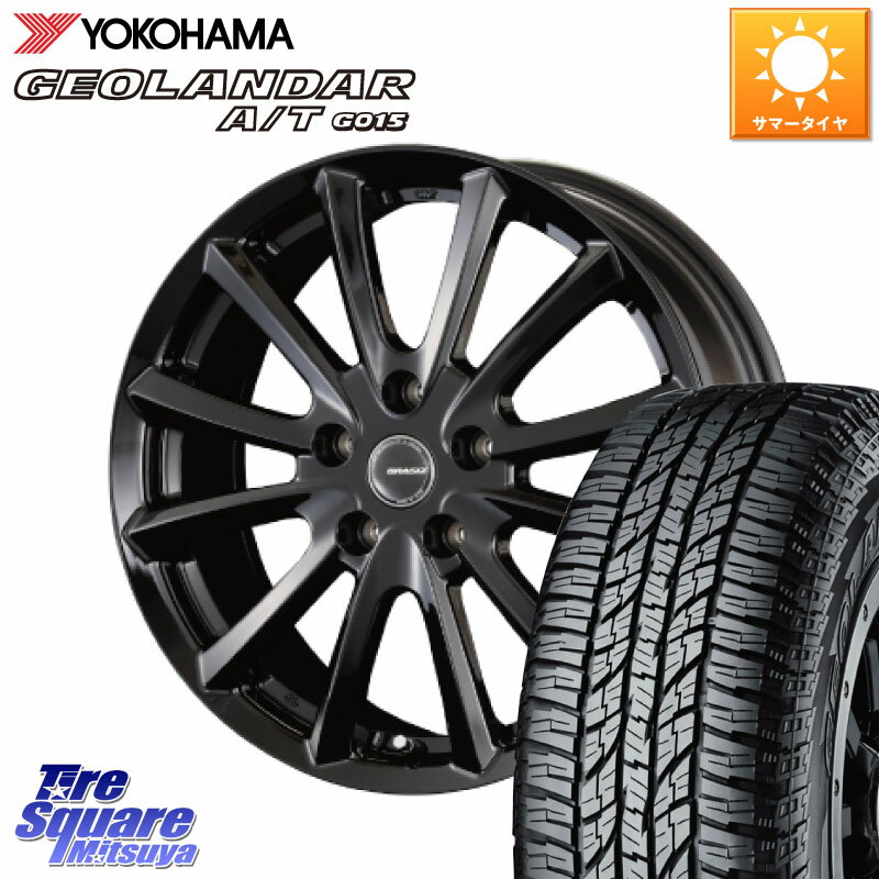 KOSEI クレイシズVS6 QRA520Bホイール 15 X 6.0J +45 5穴 100 YOKOHAMA R1150 GEOLANDAR AT G015 A/T ブラックレター ヨコハマ 205/70R15